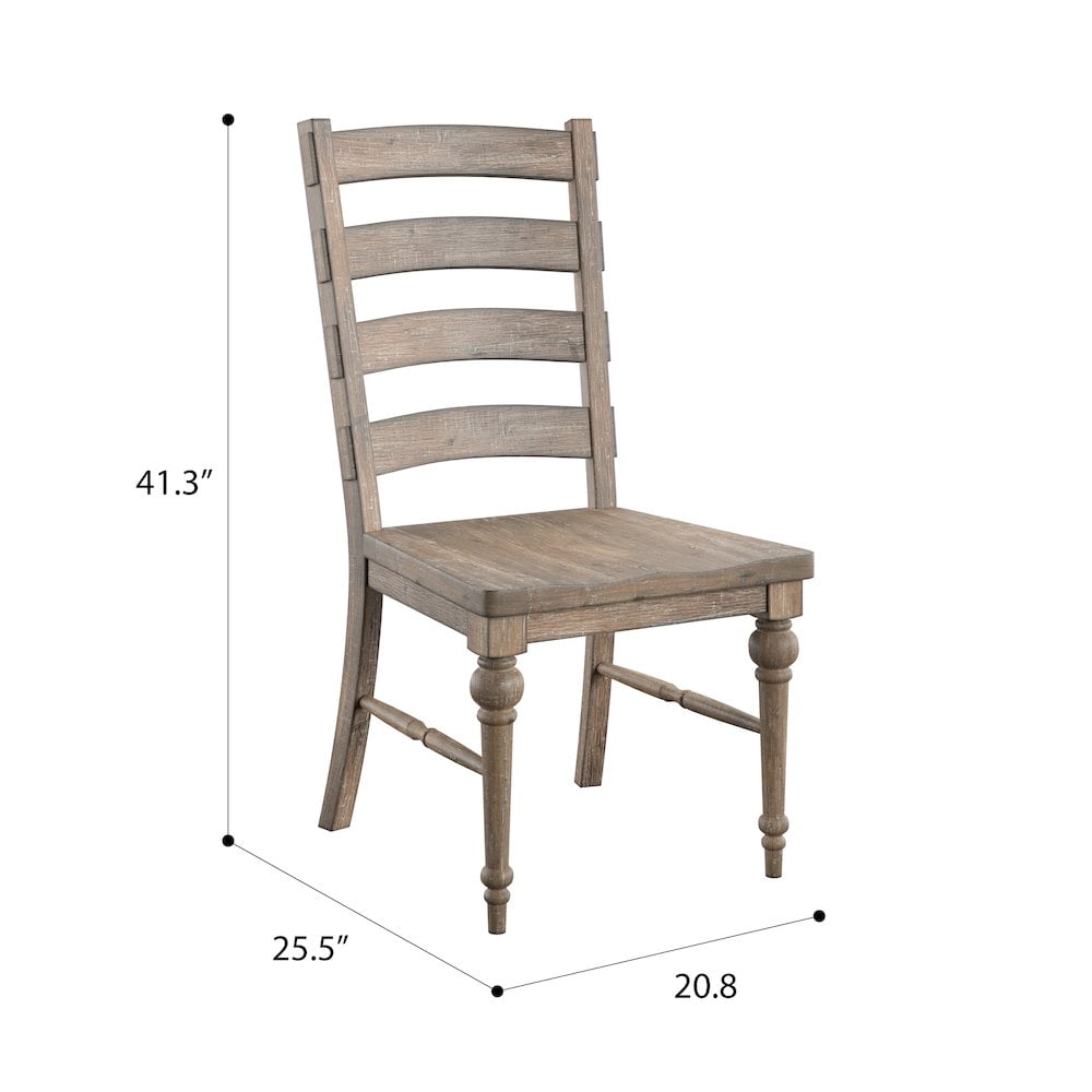 Wallace & Bay Ludin Sandstone Buff Ladderback Dining Chairs, Set of 2