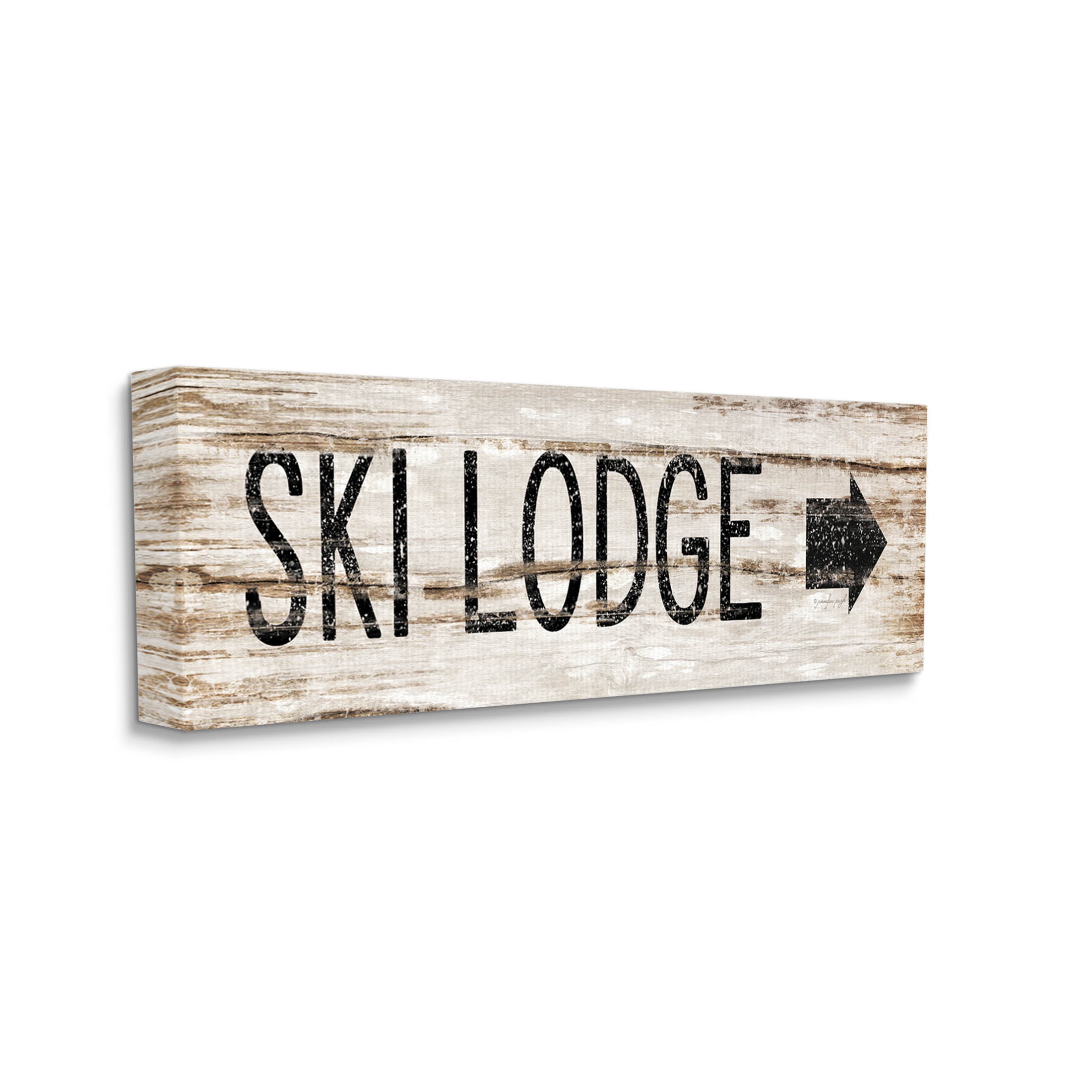 Stupell Industries Ski Lodge Rustic Sign Graphic Art Gallery Wrapped Canvas Print Wall Art, Design by Jennifer Pugh