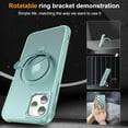 thumbnail image 2 of Compatible with iPhone 12 Case & iPhone 12 Pro Case with Invisible Magnetic O-Ring Stand Translucent Case for iPhone 12 & 12 Pro 6.1" [Compatible with MagSafe][Great Grip Feeling], Blue, 2 of 16