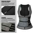 thumbnail image 3 of Vaslanda Sauna Waist Trimmer Vest with Adjustable Double Straps, Women Workout Compression Waist Trainer Sauna Suit Sweat Vest, Weight Loss Neoprene Snug Fit Tank Top, 3 of 6