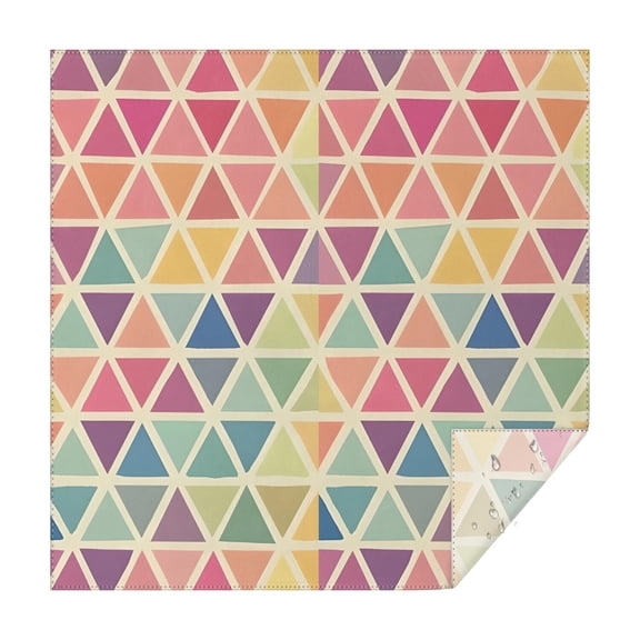 Multi Color Triangle Checkered Pattern Square Tablecloth,Waterproof Square Table Cover,Wipeable Spillproof Washable Table Cover for Home Kitchen Party Decor 42"X42"(107x107cm)
