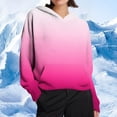 thumbnail image 2 of Women's Gradient Color Hoodies Long Sleeve Hood Sweatshirts Loose Trendy Sweater Casual Hoodie With Kangaroo Pocket (2XL, Gray), 2 of 6