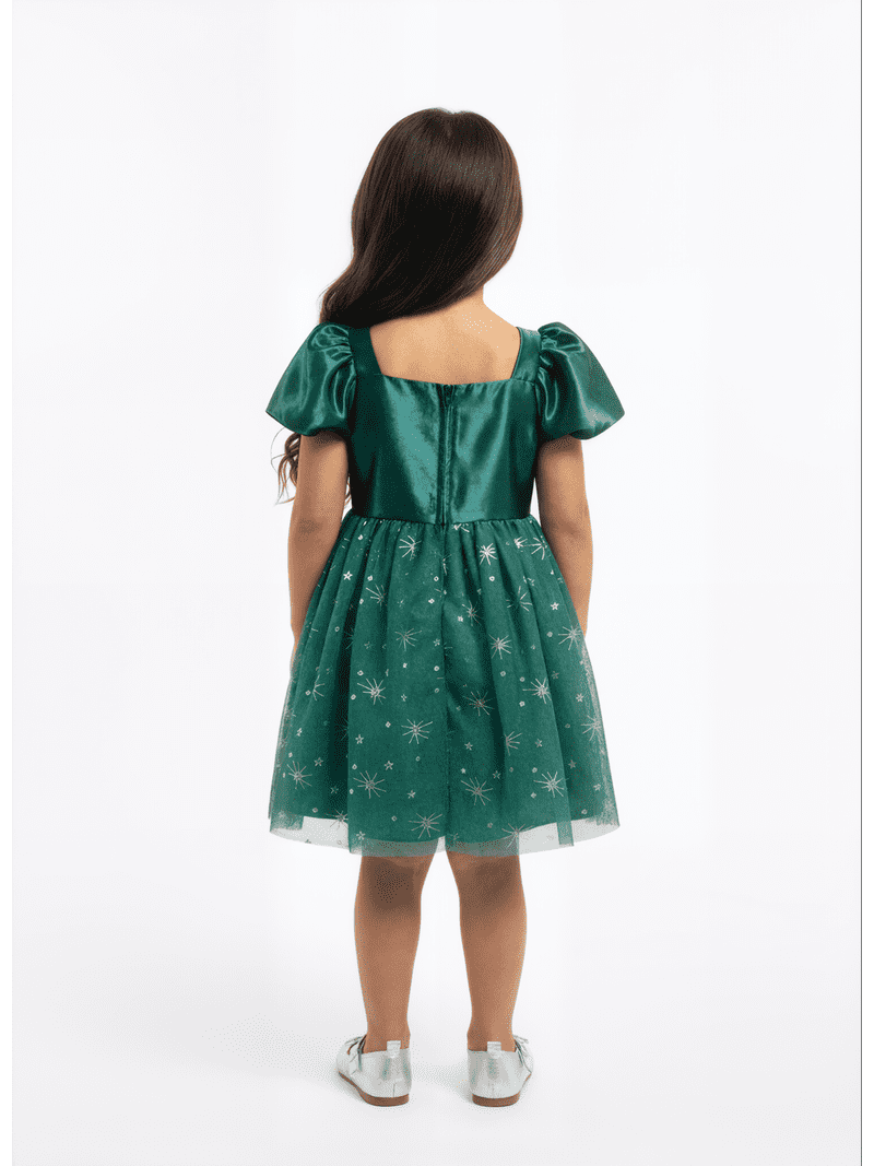 Dreaming of Lucy Toddler Girls Plaid Dress with Flutter Sleeves, Sizes 12M- 5T