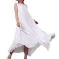 thumbnail image 1 of Mujeres vestido de verano sin mangas O cuello largo Maxi vestidos de lino suelta vestido más ta MABOTO Vestido, 1 of 7