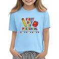 thumbnail image 6 of Juslio Girls Letter Pattern T Shirts Comfortable Breathable Crew, Neck Casual Short Sleeved Tops Shirts Sizes 2-18, 6 of 9
