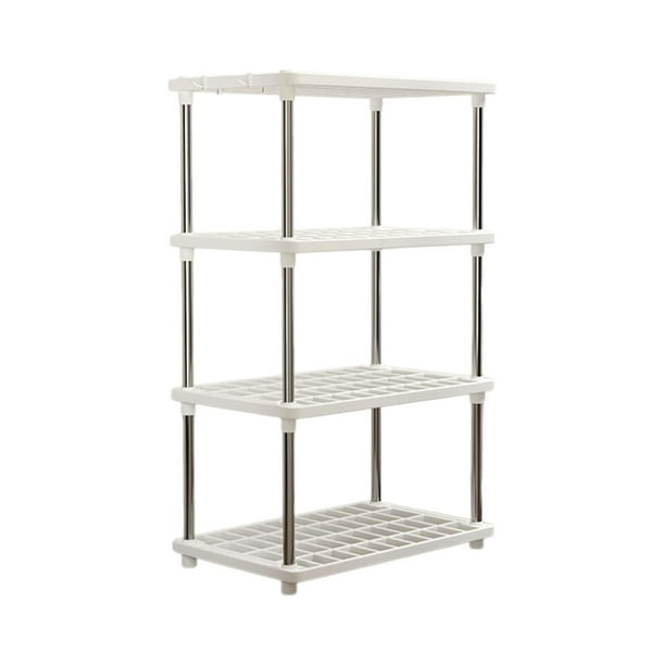 Estantes de almacenamiento de 4 niveles, estantería independiente, estantes de despensa, estante de almacenamiento de piso, estante de almacenamiento conectable, estante resistente para cocina, despe