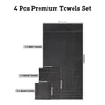 thumbnail image 3 of Casa Lino 4Pc Premium Bath Towel Set (1 Bath Towel, 2 Washcloths, 1 Hand Towel) - 100% Cotton, 400GSM & Ultra Absorbent (Smokey Grey), 3 of 6