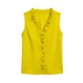 thumbnail image 4 of BUIGTTKLOP Tank Tops for Women Ruffle Hem V Neck Sleeveless Blouse Boho Camisole Top Summer Casual Clothes 2026, 4 of 5