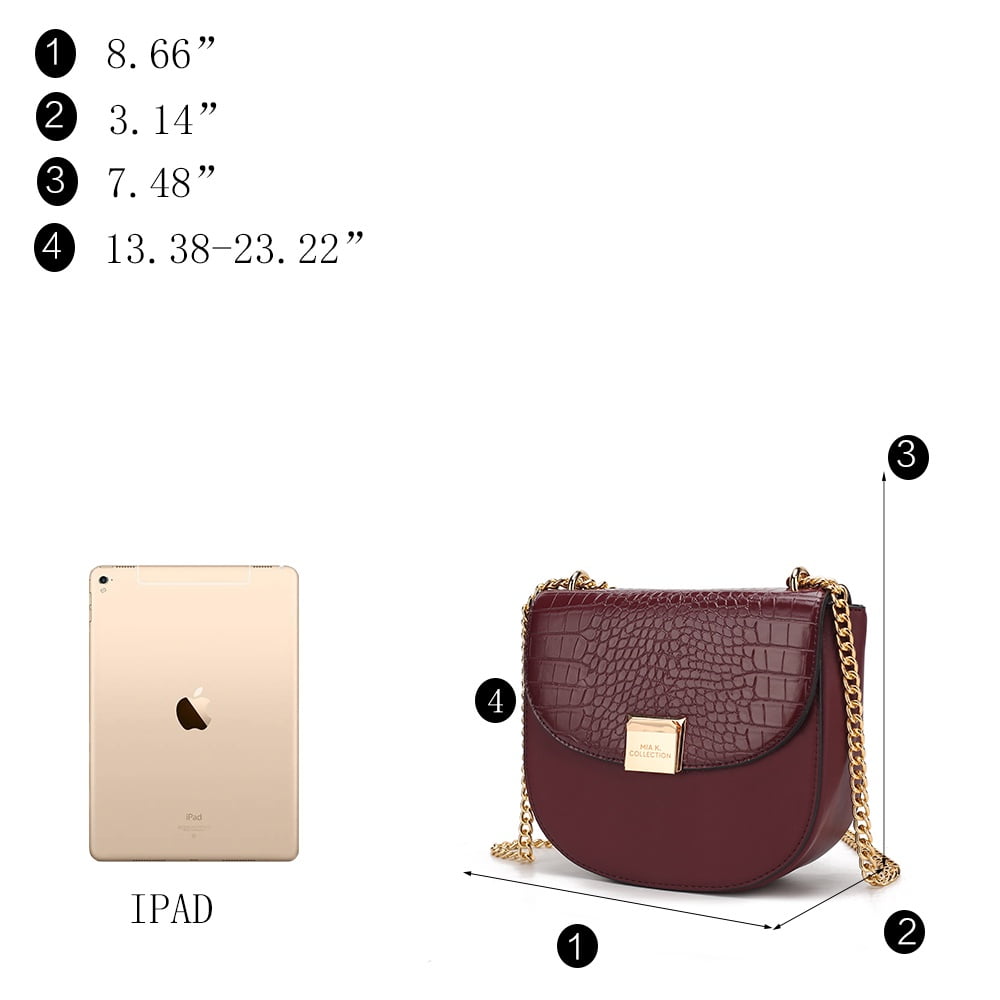MKF Collection Brooklyn Women's Shoulder Bag, Crocodile Embossed Vegan Leather by Mia K. - Pink