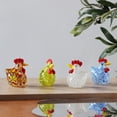 thumbnail image 4 of Mini Glass Chicken Figurine Hand Blown Art Glass Rooster Animal Statues Collectible Figurines Unique Gift Home Decor Ornaments,Chicken Kitchen Decor, 4 of 5