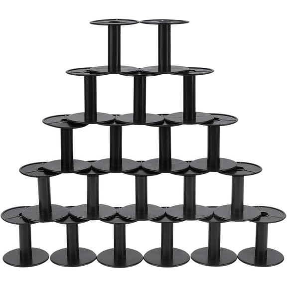 20 Packs Small Empty Spools Black Plastic Spools Wire Weaving Bobbins Ribbon Chain Tape Spools Craft Thread Spools for Embroidery Thread Yarn String Wire Bobbin Cord 2.2X 2.4 inch diy
