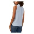 thumbnail image 2 of VINCE CAMUTO Womens Light Blue Ruffled Pleated Keyhole Back Sleeveless Mock Neck Top Plus 2X, 2 of 4