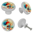 thumbnail image 4 of Geometric Cube Fluorescent Drawer Pulls with Screws: Round 4-Pack, Glow-in-the-Dark Knobs for Cabinets, Wardrobes, Dressers - Decorate Your Furniture!, 4 of 6