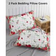 thumbnail image 2 of Valentines Love Heart Queen Pillow Cases Set of 2 - Microfiber Bed Throw Pillow Covers, Eucalyptus Red Love Heart Grey Plaid Decorative Lumbar Pillow Cover with Envelope Closure for Sofa 20"x30", 2 of 6