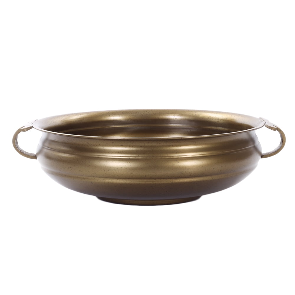 Koyal Wholesale Large Urli Bowl, 17.5 inch D, Antique Brass Finish, Floating Candle Bowl