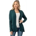 thumbnail image 2 of Cielo 1985 Women's Open Long Cardigan Sweater with Pockets - By The Simply Fashion Teal M, 2 of 7