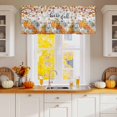 thumbnail image 2 of Hello Fall Valances for Windows, 54 x 18in, Thanksgiving Orange White Pumpkin Leaf Wood Rod Pocket Kitchen Valance Curtain Light Filtering Window Treatments for Living Room Bedroom, 1 Panel, 2 of 7