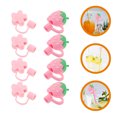 thumbnail image 2 of 8 Pcs Embouts de Paille Mignons en Silicone Réutilisables pour Fête, 2 of 8