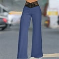 thumbnail image 2 of Chbgutlmr Pants for Women Crossed High Waisted Cutout Loose Casual Fall Straight Leg Trousers Fashion, 2 of 7