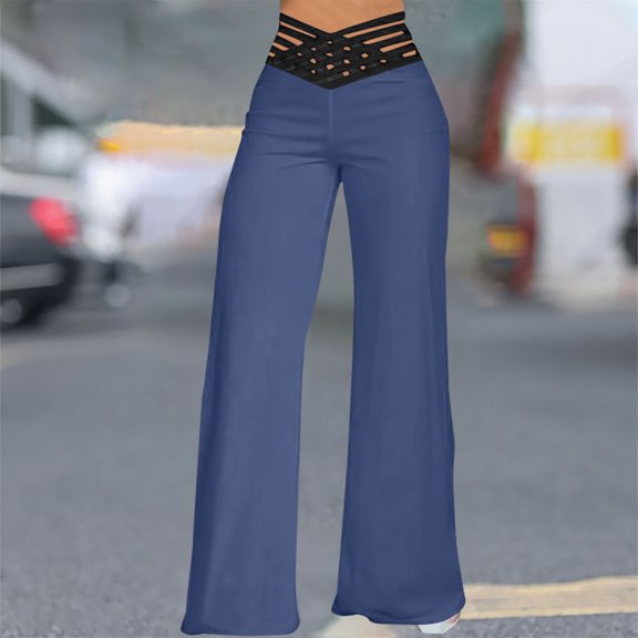 PNTUTB Women Fashion Casual Flare Leggings for Women High Waisted CommutingWorkout Bottom Hollow Out Pants