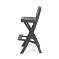 thumbnail image 6 of GDF Studio Omaha Outdoor Acacia Wood and Wicker 3 Piece Square Bar Bistro Set, Dark Gray and Brown, 6 of 18