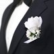 thumbnail image 4 of Hombres Boda Boutonniere Boda Flores Ojales Accesorios Novio Padrino Fiesta de graduación Traje Decoración (8, Blanco). Afortunado Sencillez, 4 of 5