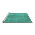 thumbnail image 2 of Ahgly Company Machine Washable Indoor Round Oriental Turquoise Blue Industrial Area Rugs, 8' Round, 2 of 4