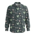 thumbnail image 5 of Fgvctg Long Sleeve Shirts for Men V Neck Button Down Blouses Soft Date Day Love Heart Print Shirt Plus Size Collared Business Casual Outfits Dark Gray 3XL, 5 of 5