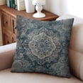 thumbnail image 5 of Boho Decorative Linen Turquoise Carpet Pattern Ethnic Design Throw Pillow Covers 18 X 18 Inch, Set Of 4, Linen Study Sofa Cushion Cover Indoor Living Room Home Decor, 5 of 6