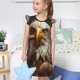 thumbnail image 4 of Balery Funny Bald Eagle Camisón de princesa para niñas, pijama de algodón con mangas abullonadas, suave y bonito.-Medium, 4 of 6