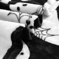 thumbnail image 3 of Way To Celebrate Ghost Web Plush Couch Throw Blanket, Black and White, 50 x 60 in, 3 of 6