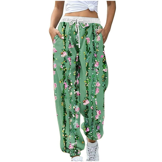 Birdeem Women Fashion Color Blocked Printed Drawstring Pants