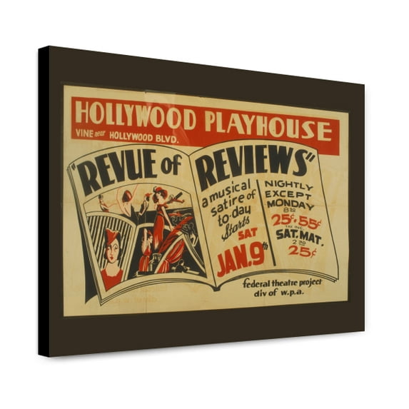 Canvas Print: Revue Of Reviews A Musical Satire Of Today Hollywood Playhouse