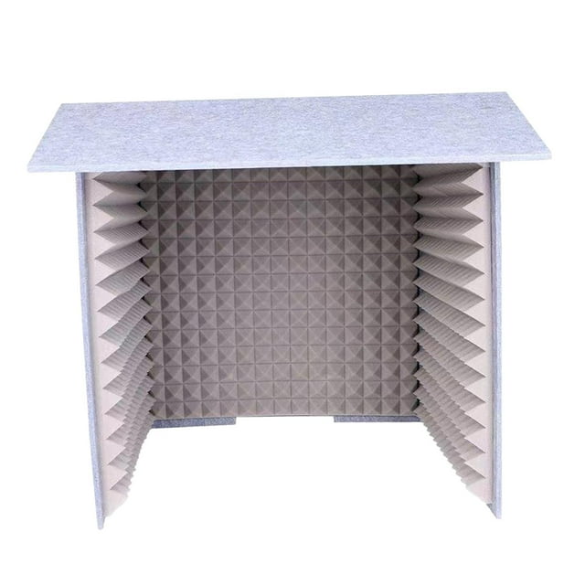 relayinert Soundproof Booth Studio Sound Recording Foam Panels Gray Blue Soundproof Cover Desktop Gray 60x60cm