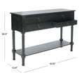 thumbnail image 2 of SAFAVIEH Hain.es French 4 Drawer Rectangle Console Table, Black (42 in. W x 13 in. D x 29.5 in. H), 2 of 14