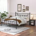 thumbnail image 2 of Katkuca 3-Piece Modern Metal Queen Bedroom Set, Black/Brown, 2 of 10