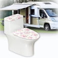 thumbnail image 6 of HELLHERO Pink Roses Toilet Bowl Cover Elastic Edge & Elastic Installation Toilet Seat Protector Machine Washable 2 Piece Set, 6 of 8