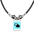 thumbnail image 1 of Peace Queen Spade Q Poker Necklace Jewelry Torque Leather Rope Pendant, 1 of 3