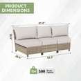 thumbnail image 6 of EAGLE PEAK Coastal Vista 3 Piece Outdoor Wicker Armless Chair with Beige Cushion, Patio Furniture Sets Outdoor Sectional Patio Conversation Set, 6 of 7