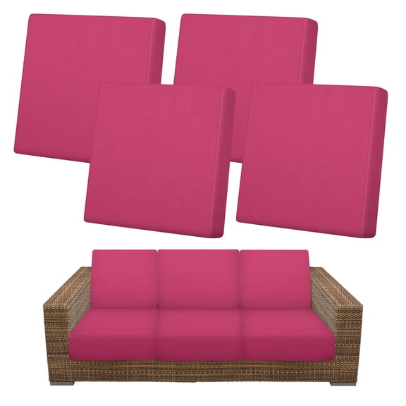 Uxcell 4-Pack Outdoor Cushion Covers, 19.7~25.6 Inch/50~65 cm Patio Cushion Covers for Outdoor Couch [Rose Red]