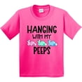 thumbnail image 3 of Inktastic Easter Hanging with My Peeps Pastel Bunnies Youth T-Shirt, 3 of 5