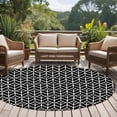 thumbnail image 5 of Abstract Leaf Round Living Room Rugs 6 ft, Abstract Geometric Black White Leaves Plant Shape Washable Area Rug with Non-Slip Sturdy Edge Binding Round Carpet for Kitchen Office Bedroom, 5 of 9