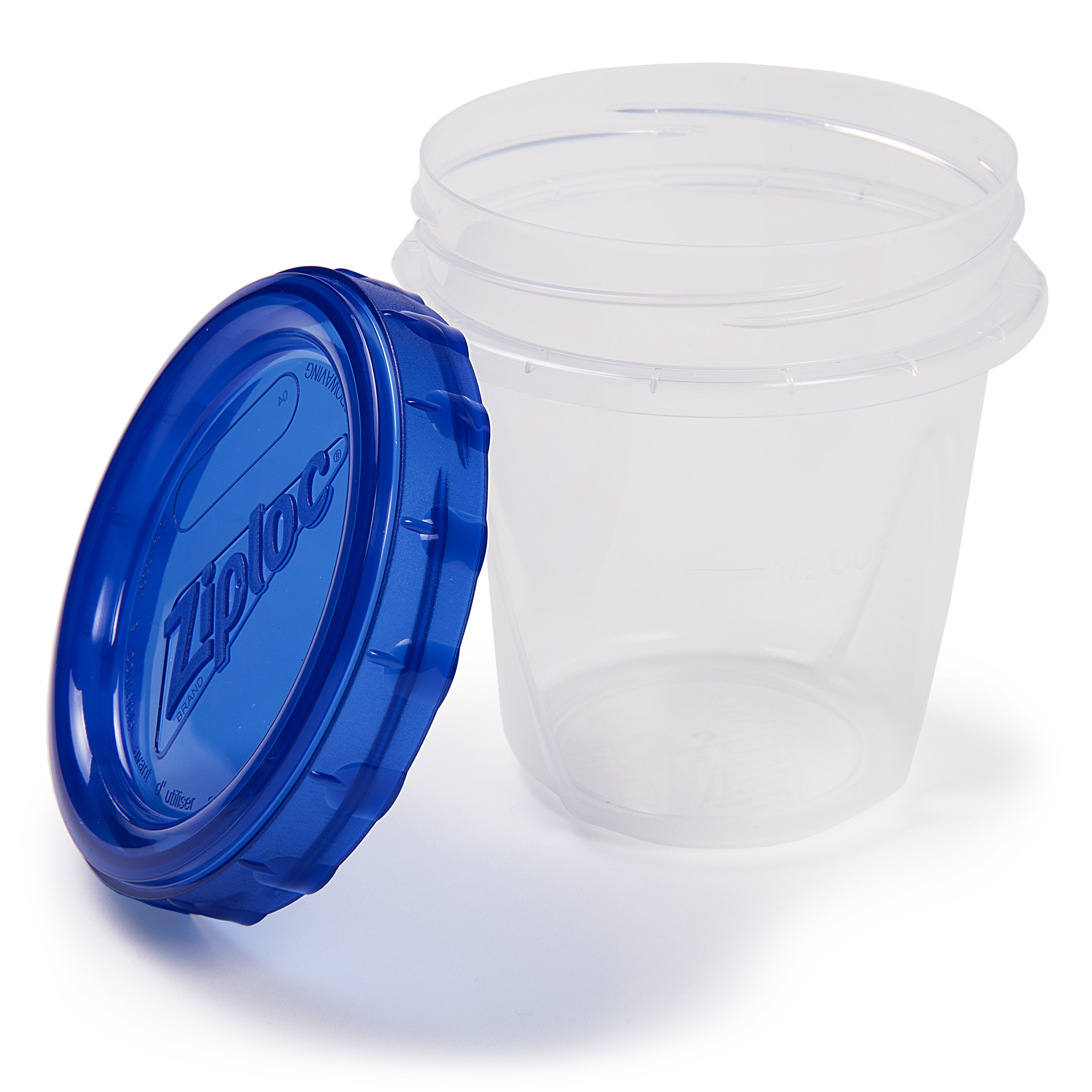 Ziploc Twist 'n Loc Round Storage Pint Containers & Lids - Clear/Blue, 3 ct  - Harris Teeter