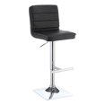 thumbnail image 1 of Bowery Hill 37'' Tabouret de Bar Réglable en Faux Cuir Métallisé Noir, 1 of 2