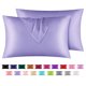 thumbnail image 1 of Funda de almohada de seda satinada Astarin para el cabello, color lila pálido, tamaño estándar, paquete de 2 fundas de almohada de satén con cierre de sobre, 50 x 66 cm, 1 of 7