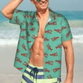 thumbnail image 7 of Yiaed Cartoon Lobsters 4 Print Hawaiian Shirt for Men Short Sleeve Button Down Shirts Beach Shirts for Men,Small, 7 of 7