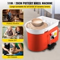 thumbnail image 2 of VEVORbrand Pottery Wheel Machine 11", 0-300rpm Ceramic Wheel, 350w Foot Pedal Shaping Tools 1pc Apron, 2 of 9