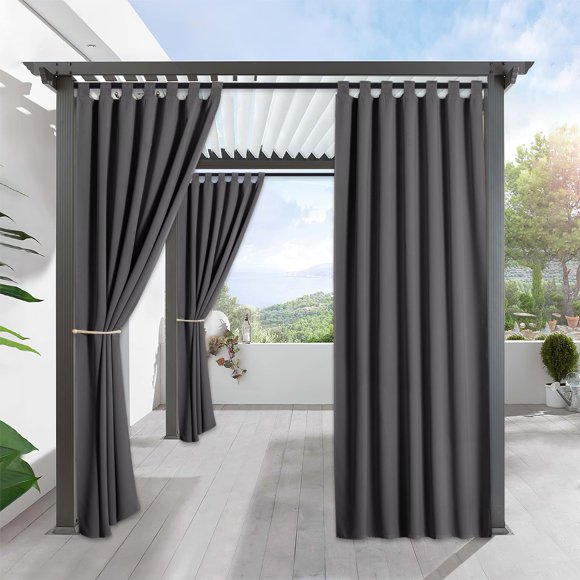 RYB HOME Patio Curtains Outdoor - Waterproof Exterior Blackout Shades Privacy Outdoor Indoor Deck for Porch Cabana Swimming Pool H