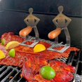 thumbnail image 3 of Hot Dog Sausage Grill Racks, 4-Piece Portable Stainless Steel BBQ Accessories for Outdoor Cooking, 3 of 4