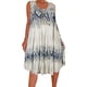 thumbnail image 3 of Vestido Estampado Chaleco Camiseta Vestido corto Sin mangas Mujer Ropa de verano, Beige, 4XL sidaley AP002136-07, 3 of 5